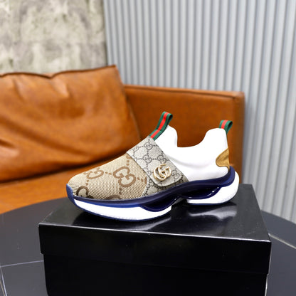 Gucci Men's Casual Athletic Sneakers | Brown, Navy & Black