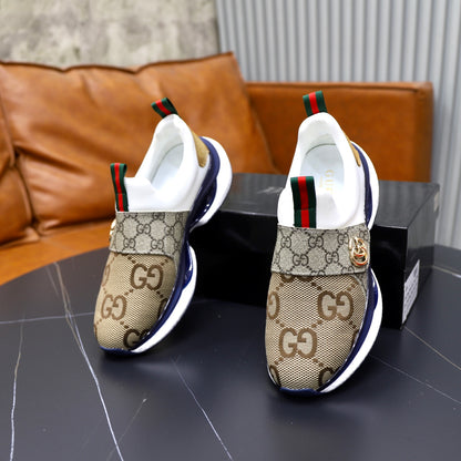Gucci Men's Casual Athletic Sneakers | Brown, Navy & Black