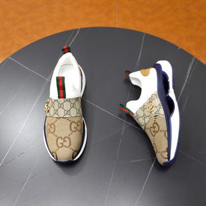 Gucci Men's Casual Athletic Sneakers | Brown, Navy & Black