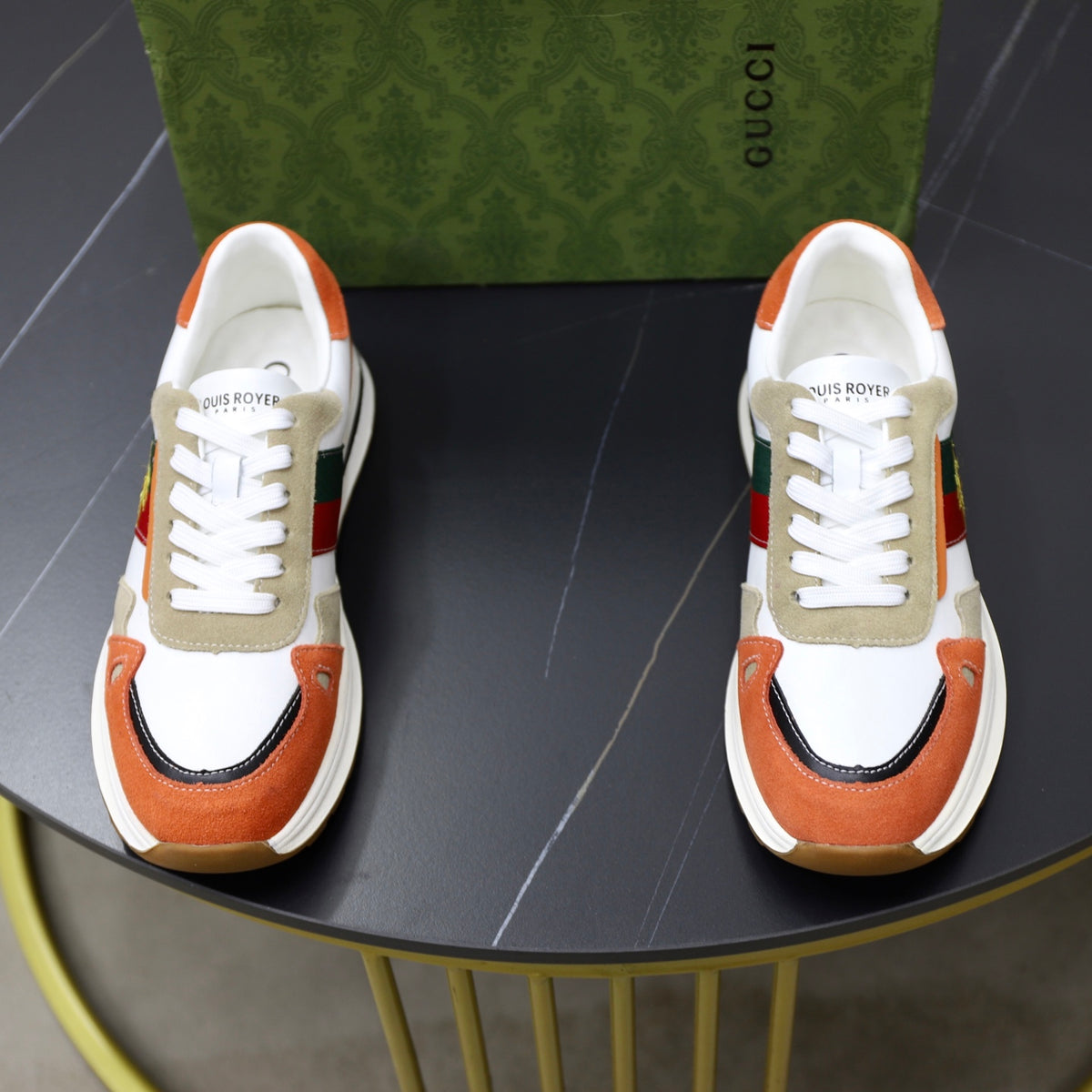 Gucci Men's Casual Athletic Sneakers | Orange & Brown