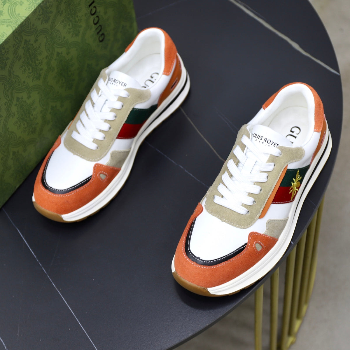 Gucci Men's Casual Athletic Sneakers | Orange & Brown