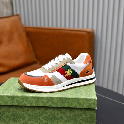 Gucci Men's Casual Athletic Sneakers | Orange & Brown