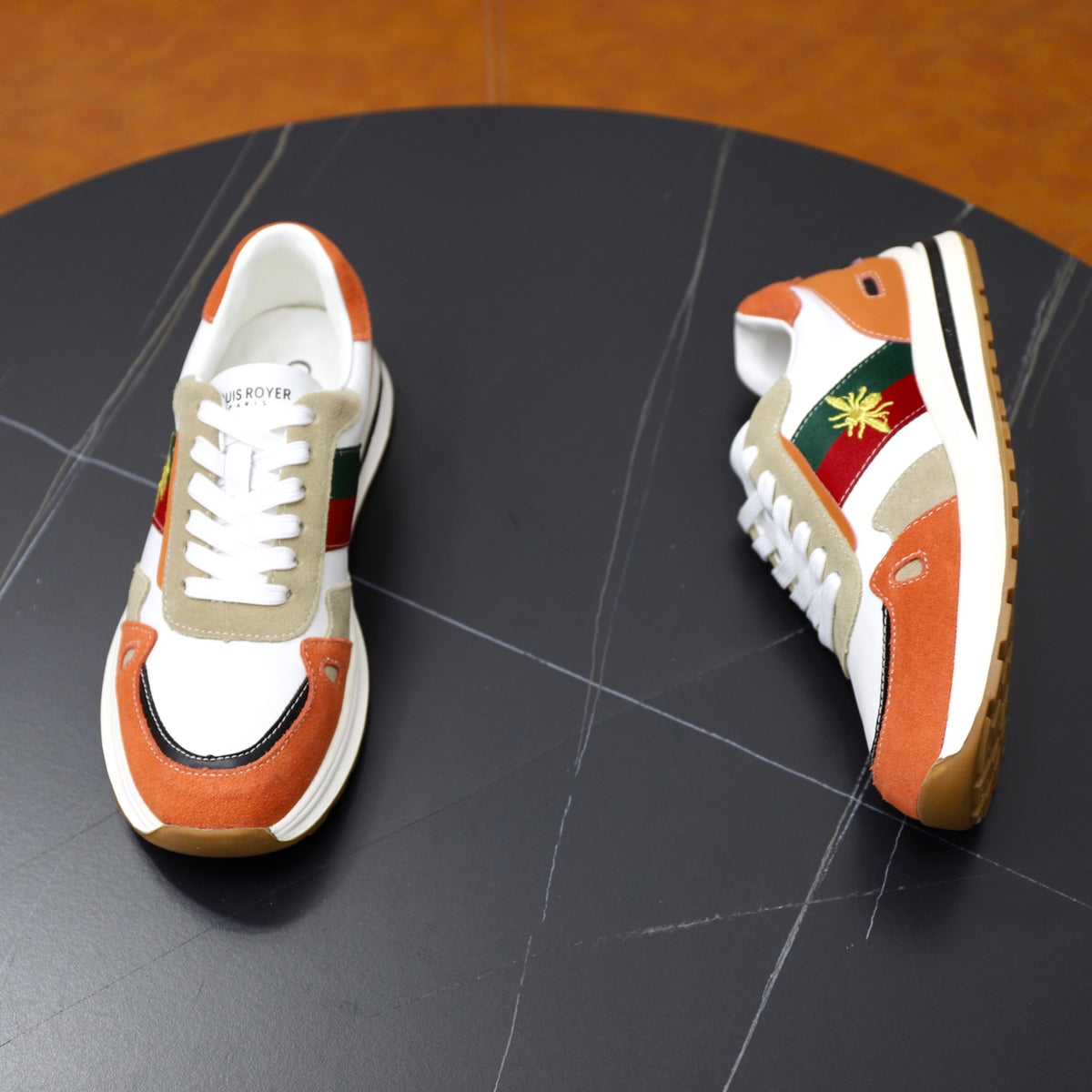 Gucci Men's Casual Athletic Sneakers | Orange & Brown