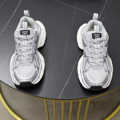 Gucci Men's Casual Athletic Sneakers | Gray & Beige