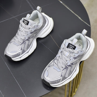 Gucci Men's Casual Athletic Sneakers | Gray & Beige