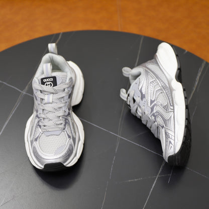 Gucci Men's Casual Athletic Sneakers | Gray & Beige