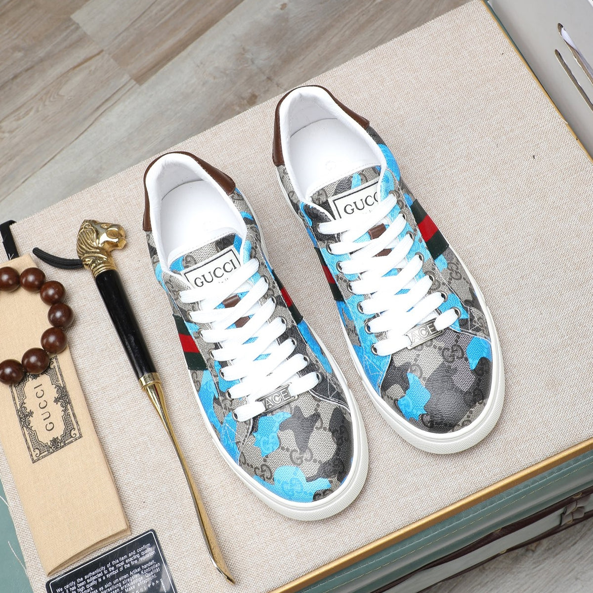 Gucci Men's Casual Everyday Sneakers | Blue & Yellow