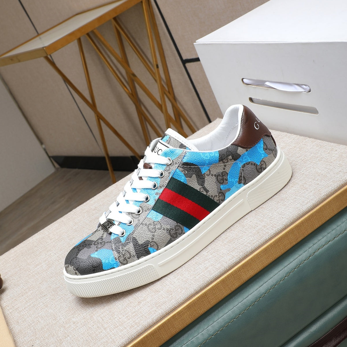 Gucci Men's Casual Everyday Sneakers | Blue & Yellow