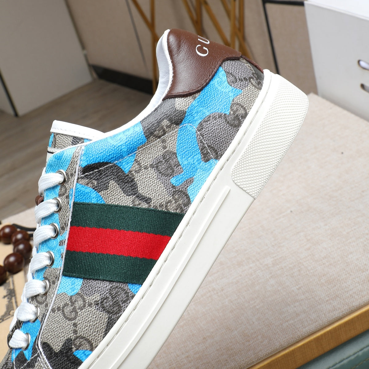 Gucci Men's Casual Everyday Sneakers | Blue & Yellow