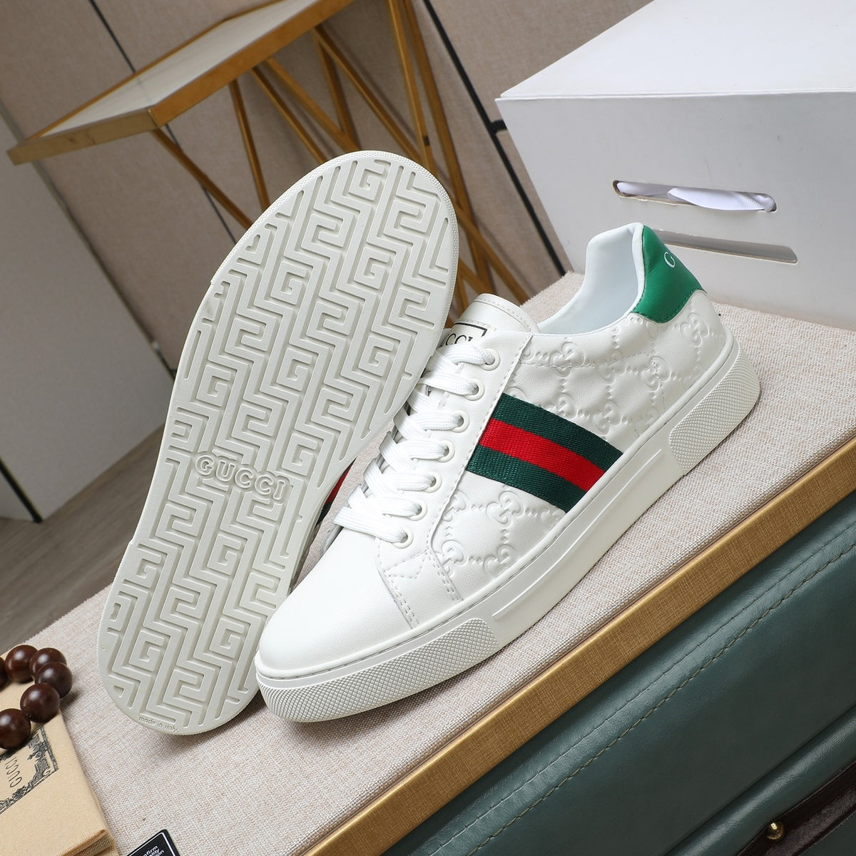 Gucci Men's Casual Everyday Shoes | White & Black