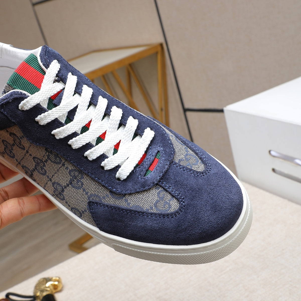 Gucci Men's Casual Everyday Shoes | Navy, Brown & Black