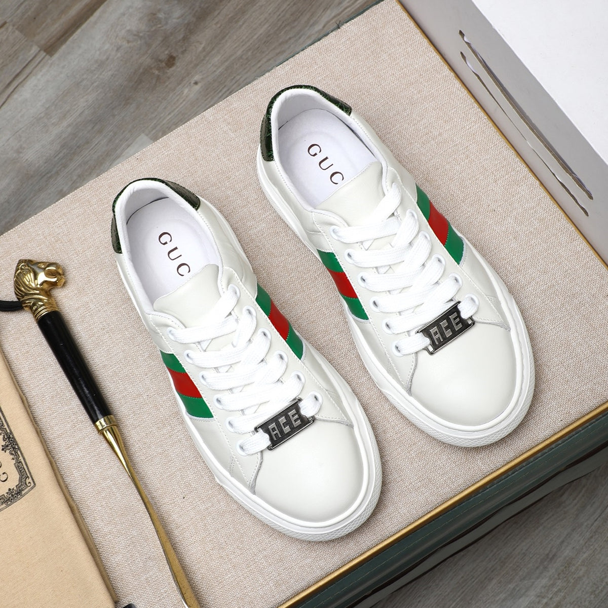 Gucci Men's Casual Everyday Shoes | White & Black